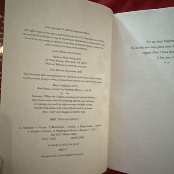 Twilight New Moon Stephanie Meyers First Edition 2006 Copy Hardcover - Picture 6 of 6